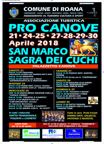 Sagra Di San Marco E Dei Cuchi 2018 A Canove Di Roana