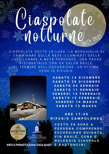 ciaspolate notturne a campolongo inverno 2024 2025