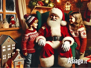 babbo natale nella sua casetta ad asiago