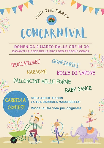 concarnival 2025 festa di carnevale a tresche conc