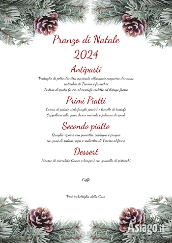 pranzo di natale 2024 del ristorante de alpes di a