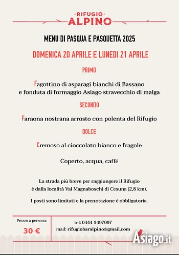 menu pasqua e pasquetta